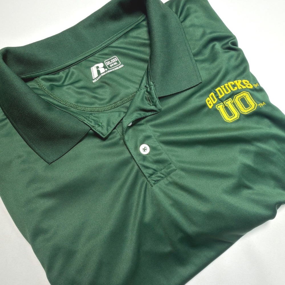 Russell Athletic Oregon Ducks UO Polo Shirt Men's 3XL Green Performance NCAA